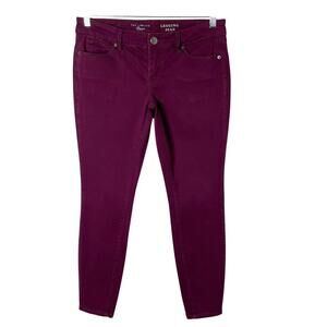 The Limited Women's Legging Jean 6 Maroon Purple Low Rise Stretch Brushed Twill